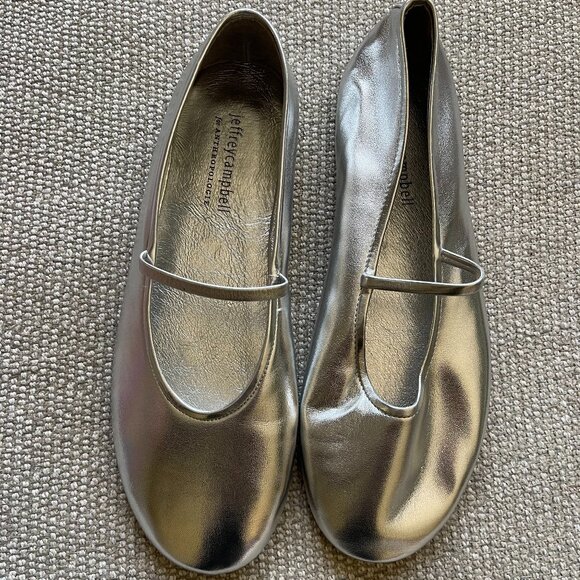 NWB Jeffrey Campbell Dancerina Ballet Flats in Silver - Size 7.5 - Picture 6 of 12